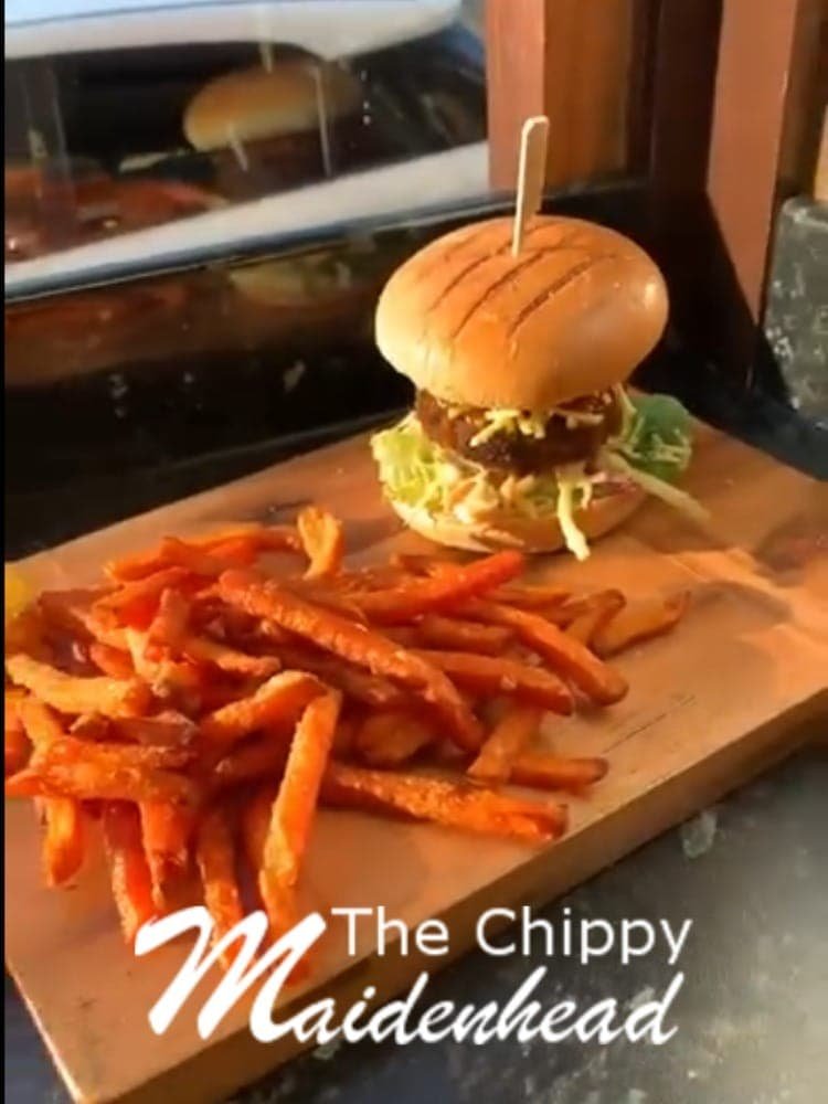 Tower burger and fries